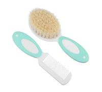 TOYANDONA 2 Piezas juego de cepillos para bebe chico champú para la costra láctea mini Peine para bebés cepillo de pelo de lana para cepillo de pelo de lana infantil abdominales Green