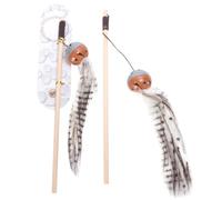 TOYANDONA 2 Piezas Juguetes Interactivos para Gatos con Ratoncito de Madera y Cascabel de Juguetes para Gatitos Mantiene y Divertido para Fortalecer con Mascotas