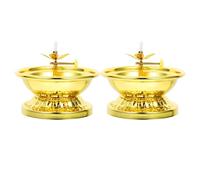 TOYANDONA 2 Piezas Lámparas de Aceite Doradas Portalámparas de Mantequilla Ajustable Lámpara de Mantequilla Ghee Estilo Tibetano Vintage para Templo de Oración o Decoración de Templos