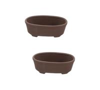 TOYANDONA 2 Piezas Maceta gres Arena Morada Maceta de Arcilla para suculentas pequeñas s de Cactus Plantas s en Interiores bochas Largo maceteros de Cactus suculenta Tazón