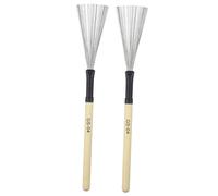 TOYANDONA 2 Piezas Mango de Cepillo de Instrumento de Alambre de Acero Cepillo Especial para Batería de Jazz Mango de Madera para Escobillas