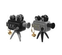 TOYANDONA 2 Piezas Mini Film Projector For Retro Vintage Style Portable Movie Projector Miniature Dollhouse Decor Compact Plastic Model For Home Office