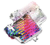 TOYANDONA 2 Piezas Mini Monedero Mujer Pequeño con Brillo de Lentejuelas Cierre de Beso Seguro Compacto y Ligero Conjunto para Monedas y Llaves para Uso Diario