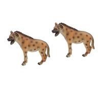 TOYANDONA 2 Piezas Modelo De Hiena De Simulación Animales De Escritorio De Juguete Modelo De Animales Salvajes Modelo De Hiena Simulada Hiena De Juguete Oso Café Niño El Plastico Decorar