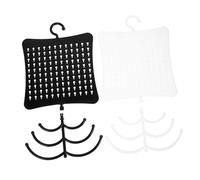 TOYANDONA 2 piezas Organizador de Joyas Pared Colgador Clasificador Collares Pendientes Anillos Soporte Almacenamiento Fácil Montaje sin Taladro Moderno Negro Blanco
