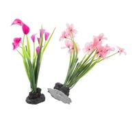 TOYANDONA 2 Piezas Plantas Artificiales Realistas para Acuario Decoración Plástica Resistente y Segura para Peceras Flores Acuáticas Pequeñas para Paisajismo Submarino