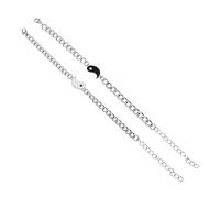 TOYANDONA 2 Piezas Pulsera De Pareja De Tai Chi De Cuerda Para Él Ella Conjunto De Collar y Pulsera Yin Yang Amistad Para Parejas Plata