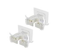 TOYANDONA 2 Piezas Soporte para Trapeador y Escoba Montado en Pared Blanco de Pc, Organizador Multifuncional sin Perforaciones para Cocina y Baño
