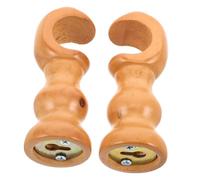 TOYANDONA 2 Piezas Soportes para Cortinas de Madera Maciza Diseño Romano Vintage Soporte para Barra de Cortina de Pared Base Protectora para Barra Montaje Sencillo para Dormitorio y Salón
