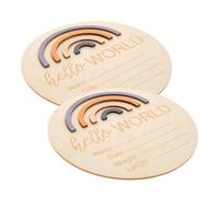 TOYANDONA 2 Piezas Tarjetas De Mes De Madera Tarjetas De Logros Mensuales Para Bebés Discos De Madera Para Logros Letreros De Meses
