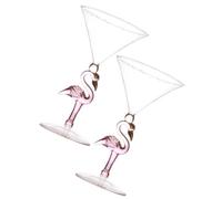 TOYANDONA 2 Piezas Vasos para Cóctel de Vidrio Rosa Resistente Copas de Vino Multifunción para Fiestas de Unidades con Diseño Elegante de Flamenco