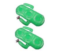TOYANDONA 2 Portavasos Inflables para Decoración De Baño Portavasos De Dibujos Animados Elegantes Juguetes De Baño para Piscina PVC Verde Reutilizable