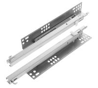TOYANDONA 2 Rieles Deslizantes para Cajones de Gabinete en Acero Laminado en Frío Amortiguador y Bloqueo, Silenciosos para Mesa de Ordenador y Cajoneras