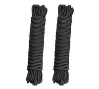 TOYANDONA 2 Rollos Cuerda Trenzada de Nailon Negro Ligera y Fácil de Manejar para Actividades al Aire Libre y Tareas Domésticas, Resistente y Minimalista para Camping y Senderismo