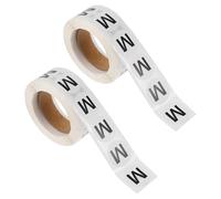 TOYANDONA 2 Rollos Etiqueta Adhesiva Redonda para Talla de Ropa, Papel, 2 | Pegatina Práctica de Tamaño, Adhesivo , para Tela y Guantes, Uso Profesional