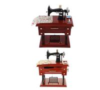 TOYANDONA 2 Unidades Caja de Música de Manivela Vintage Forma de Máquina de Coser, Set (tamaño Pequeño y Mediano), Decoración Artesanal para Escritorio y Obsequio Infantil