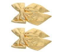 TOYANDONA 2 Unidades Lazos Decorativos Grandes para Boda y Shower, de Tela Dorada Brillante, Tamaño 40x30 Cm, Adorno Colgante para Pared, Puerta y Decoración Temática Interior