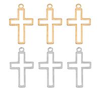 TOYANDONA 20 Colgantes de Cruz Huecos de Acero Inoxidable Mini Crucifijos Pequeños para Hacer Joyas DIY Amuletos Religiosos para Pulseras Llaveros y Collares Accesorios Cristianos