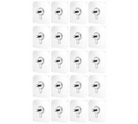 TOYANDONA 20 Ganchos Adhesivos de Pared sin Costuras, Autoadhesivos de Acrílico, Fáciles de Usar para Paredes Sólidas y Todo Tipo de Superficies, Paquete de 20 Piezas Blancos