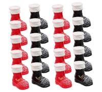 TOYANDONA 20 Piezas Botas de Papá Noel Miniatura de Resina Adornos Navideños Compactos para Decoración de Árbol y Accesorios para Casa de Muñecas para Manualidades Festivas