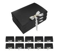 TOYANDONA 20 Piezas Caja Regalo Negra con Lazo para Envolver Camisas Pañuelos y Ropa Interior Bolsas de Embalaje para Bodas Cumpleaños Navidad y Fiestas de Aniversario