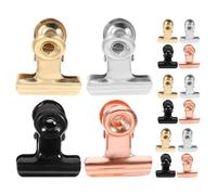 TOYANDONA 20 Pinzas Magnéticas para Fotos Pequeñas, Clips Decorativos Multicolor (Plata, Negro, Dorado, Rosa) 20 Unidades Reutilizables para Colgar Imágenes y Decorar Hogar