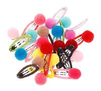 TOYANDONA 20 Pinzas Pelo de Niña Diseño Floral y Pompones Suaves, Accesorios Cabello Que Evitan el Desorden y Protegen el Cabello de Roturas