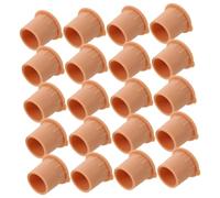 TOYANDONA 20 Unidades Tapón para Orificio de Valla de Piscina PVC Marrón, Ajuste a
