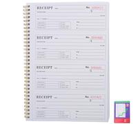 TOYANDONA 200 Libro de Recibos del Salón de Belleza, Cuaderno de Facturas Comercial, 1 Libro, Papel y Metal, Portátil, para Gestión Financiera, Visitas Presenciales y Reuniones,