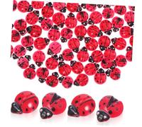 TOYANDONA 200 Piezas Mini Resin Ladybug Figurines de Miniaturas Decorativas de Mariquitas para Jardines Miniatura Bonsáis y Casas de Muñecas Adornos de Resina para Manualidades y Paisajismo