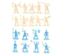 TOYANDONA 200 Piezas Mini Soldados Medievales de Plástico de Azul y Amarillo Figuras Realistas para Decoración de Mesas de Arena y Juguetes Educativos