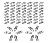 TOYANDONA 200pcs Stainless Steel Bead Chain Connector, 2.4mm Beaded Ball Chain Link, Silver, for Jewelry Making and DIY Crafts