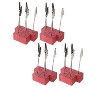 TOYANDONA 20piezas Porta Tarjetas de Madera Pintado con Clip de Metal Soporte para Notas de Escritorio para Bodas y Fiestas Organizador de Tarjetas de Mesa de Madera