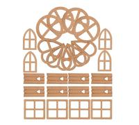 TOYANDONA 24 Piezas de Rodajas de Madera sin Terminar para Manualidades Decoraciones Huecas de Madera Natural Piezas para Bricolaje DIY Material Artesanal para Proyectos Creativos en