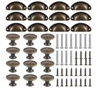 TOYANDONA 24 Piezas Pomos de Cajón de Aleación de Zinc en Forma de Hongo Vintage con Tornillos para Muebles y Cajones de Tocador en Estilo Antiguo