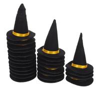 TOYANDONA 24 Piezas Sombrero de Fiesta de Halloween Mini de Fieltro Negro, Adorno Resistente y Fácil de Llevar para Mascaradas y Decoración de Pasteles
