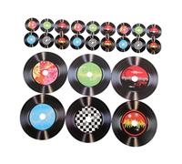 TOYANDONA 24 piezas Vinyl Records Wall Ornament Vintage Retro Record Decoration For Music Bars Cafeterías And Home Unique Nostalgic Background Wall Art