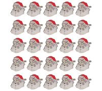 TOYANDONA 25 Piezas Broche Navideño Purpurina y Luces Led, Diseño de Papá Noel, Material Plástico, Botón Luminoso para Fiestas de Navidad y Decoración en Ropa