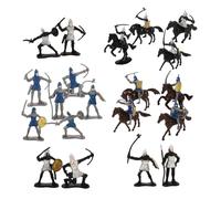 TOYANDONA 28 Piezas Mini Figurines de Soldados Medievales de de Caballeros y Caballos para rol y Decoración de Mesas de Arena Pintura y Detalles Realistas para Adultos