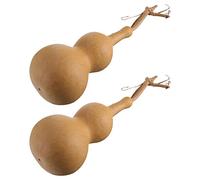 TOYANDONA 2pcs Calabaza seca natural sin terminar Calabaza de madera DIY pintura madera clavija muñeca estatuilla para manualidades china Feng Shui Wu Lou adorno de escritorio 13-15CM