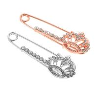 TOYANDONA 2piezas Accesorios de Broche Broches de Tiara de Cristal para Mujer Imperdibles Decorativos para Suéteres y Chales