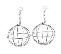 TOYANDONA 2piezas Comedero para Heno Colgante De Acero Inoxidable Forma De Bola para Comederos De Frutas y Verduras para Pollos para De Aves