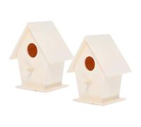 TOYANDONA 2piezas Comedero para Pájaros De Madera Sin Terminar Casita para Pájaros Decorativa Comedero Colgante para Exteriores para Jardín y Patio
