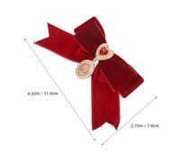 TOYANDONA 2piezas Corbata de Moño de Terciopelo para Mujer Broche de Solapa con Dijes de Corazón Accesorio de Lazo para Fiestas Bodas y Celebraciones