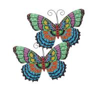 TOYANDONA 2piezas Decoración De De Hierro Forjado De Pared Mariposas Decoración De Pared Para Exteriores Para Jardín o Patio Mediano
