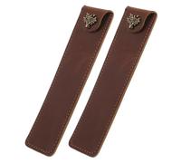 TOYANDONA 2piezas Estuche de Cuero para Lápices Pequeño Organizador Vintage de Almacenamiento de Bolígrafos Portalápices Portátil de Piel de Vaca para Uso Diario el Escritorio