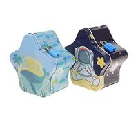 TOYANDONA 2piezas Hucha De Hojalata Compacta Para Ahorrar Monedas Para Niñas y Caja De Ahorro Decorativa Para Dormitorio o Obsequio De Cumpleaños