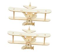 TOYANDONA 2piezas Kit De Modelos De Avión De Madera De Juguete Educativo para Niño Niña Fomenta Habilidades Motoras y Creatividad Familia