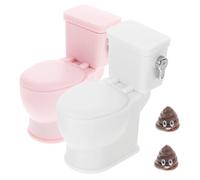 TOYANDONA 2piezas Lavabos Miniatura para Casa De Muñecas Escala Inodoro Realista Sonido Accesorios para Decoración De Baños Miniatura