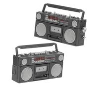 TOYANDONA 2piezas Miniaturas De Radio Vintage para Casa De Muñecas Accesorios Retro De Decoración De Radio Clásica Resistente Adornos para Salón Comedor y Dormitorio